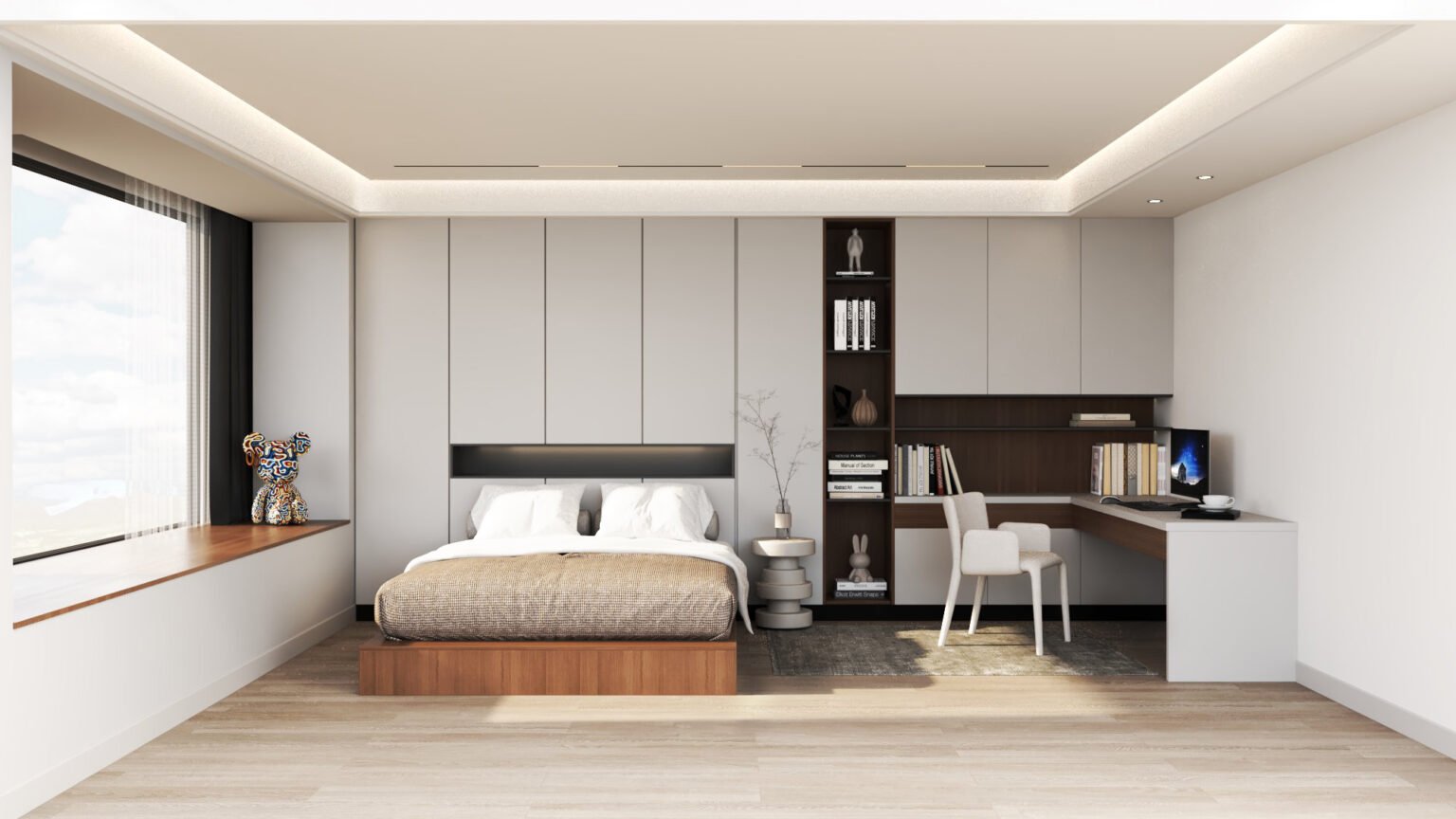 ModernRoomDesign_QRDesign_modern bedroom with walkway_edit_Bedroom